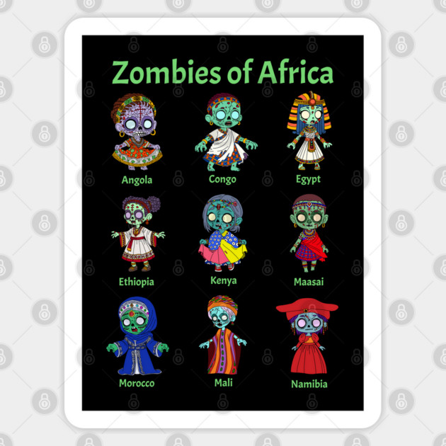 Zombies of Africa Sticker by H. R. Sinclair