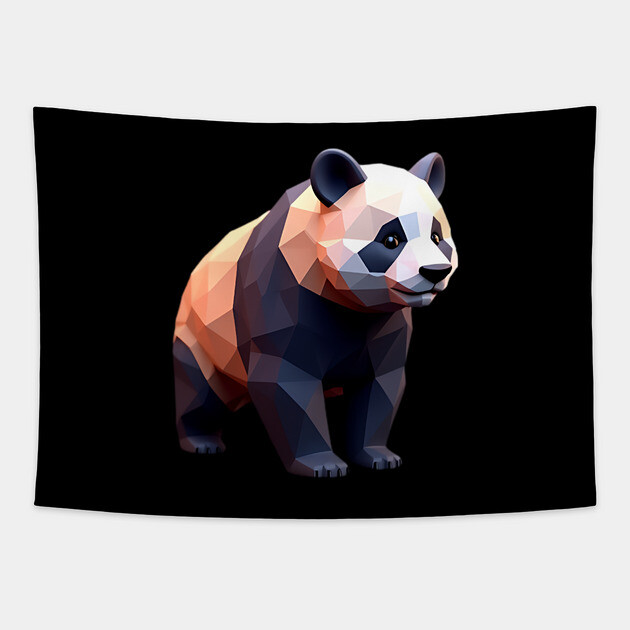 Cute Panda Bear Tapestry by animegirlnft