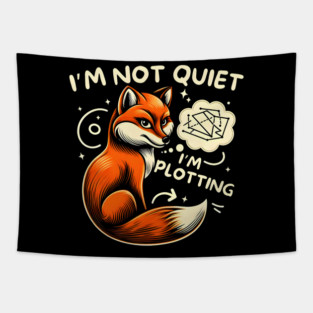 Plotting Fox - Funny & Clever Tapestry