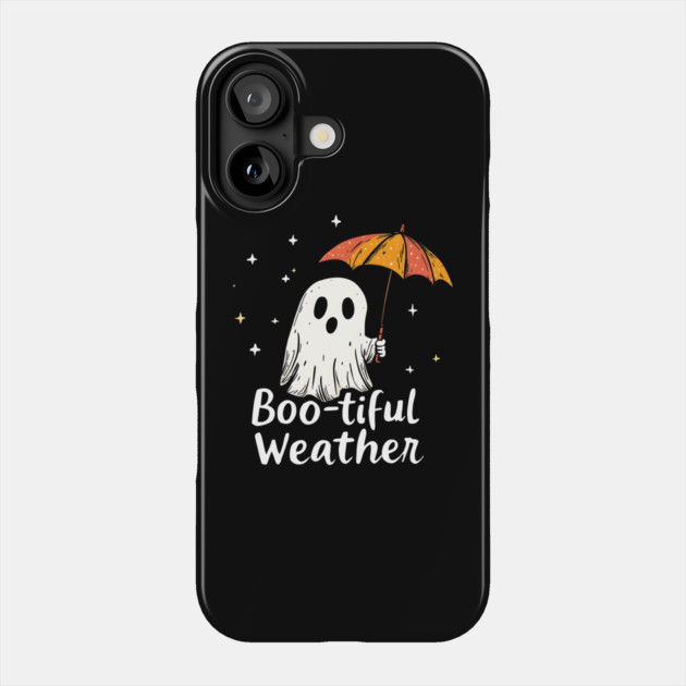 Boo-tiful Weather Ghost with Umbrella Phone Case by MakerMind8.2