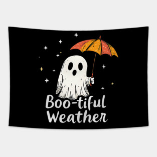 Boo-tiful Weather Ghost with Umbrella Tapestry