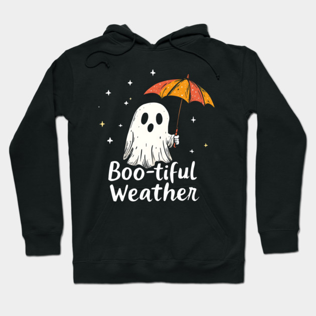 Boo-tiful Weather Ghost with Umbrella Hoodie by MakerMind8.2