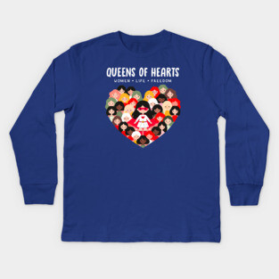 QUEENS OF HEARTS Kids Long Sleeve T-Shirt