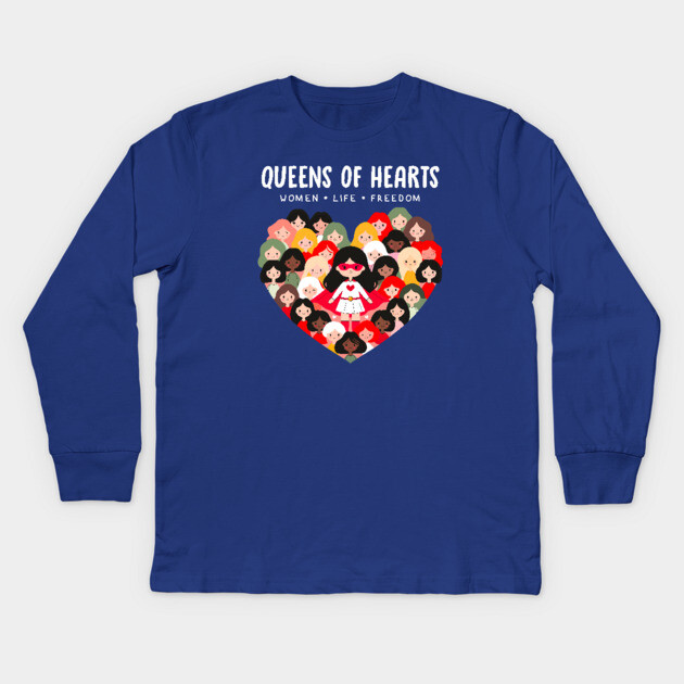 QUEENS OF HEARTS Kids Long Sleeve T-Shirt by Fabrik