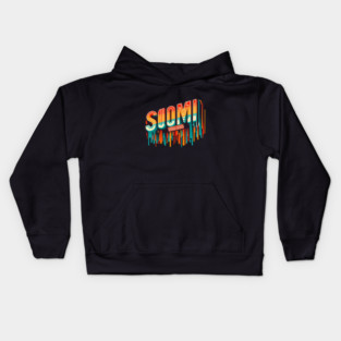 Suomi Retro Vibes: A Bold Twist on Classic Finnish Design Kids Hoodie