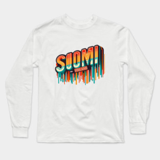 Suomi Retro Vibes: A Bold Twist on Classic Finnish Design Long Sleeve T-Shirt