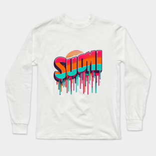 Suomi Retro Vibes: A Bold Twist on Classic Finnish Design Long Sleeve T-Shirt