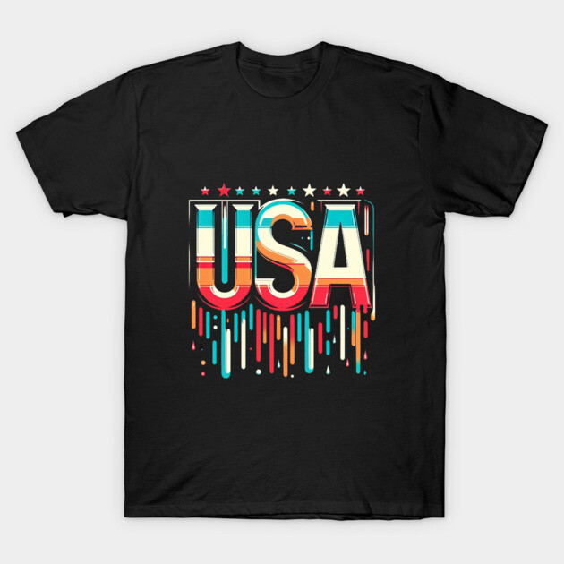 USA Retro Revival: A Bold Tribute to American Style T-Shirt by Ben's Store 1