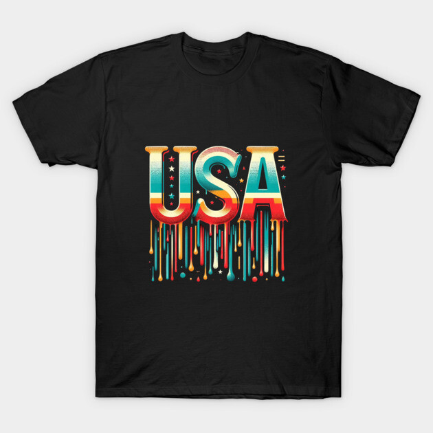 Vintage USA: A Retro Tribute to American Spirit T-Shirt by Ben's Store 1
