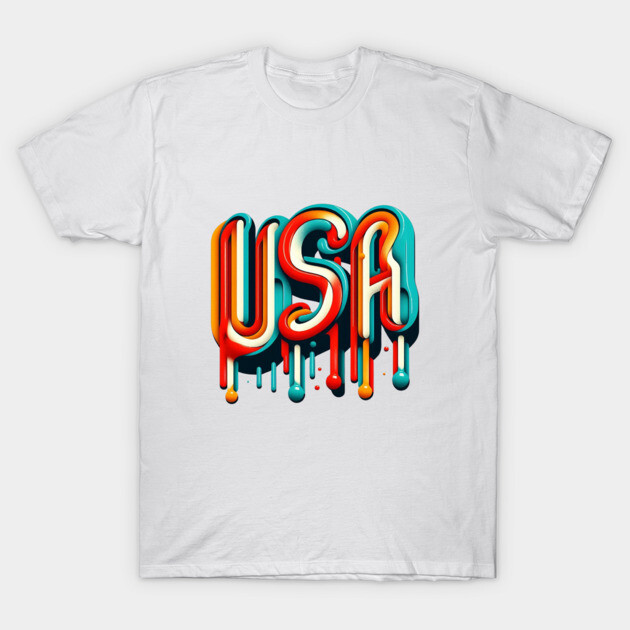 Vintage USA: A Retro Tribute to American Spirit T-Shirt by Ben's Store 1