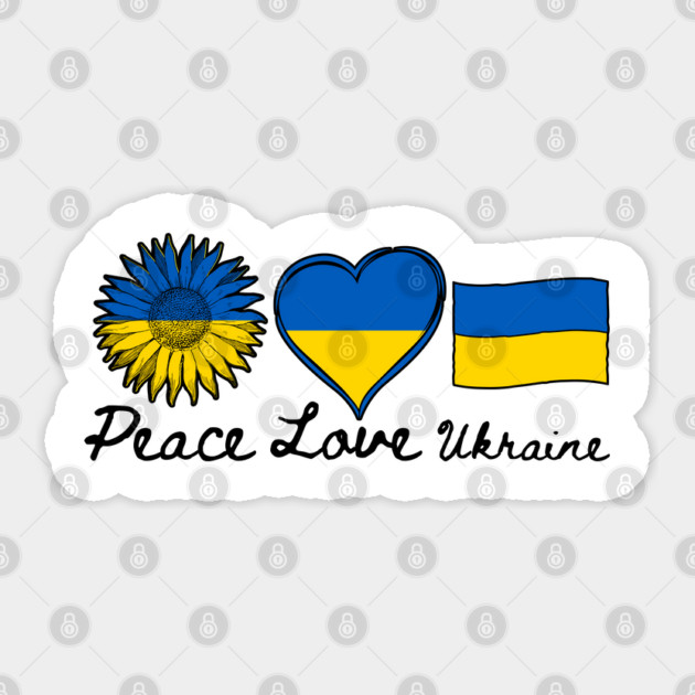 Peace Love Ukraine Sticker by Creatifly Graphic Tees