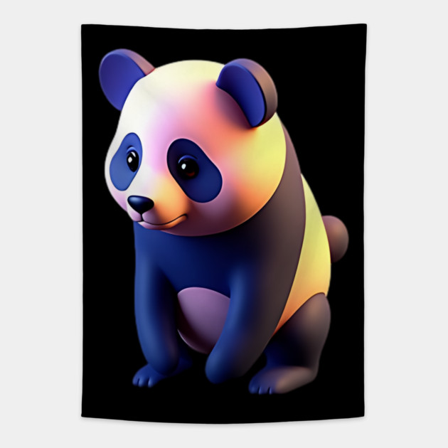 Chibi Kawaii Panda 3D Tapestry by animegirlnft