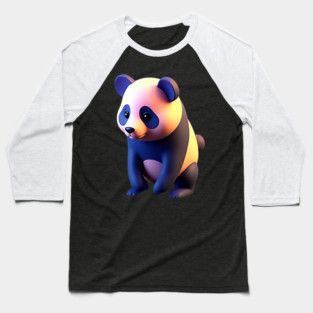Chibi Kawaii Panda 3D Baseball T-Shirt