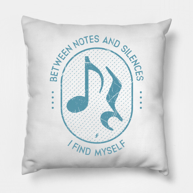 Between Notes & Silences. Light Grunge Pillow by filiposwear
