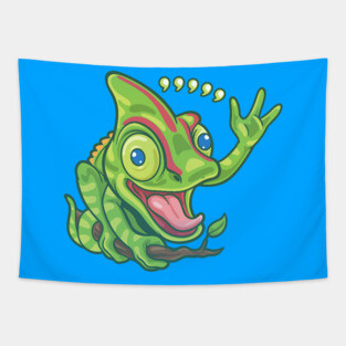 Comma Comma Comma Chameleon Tapestry
