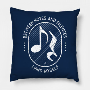 Between Notes & Silences. Dark Grunge Pillow