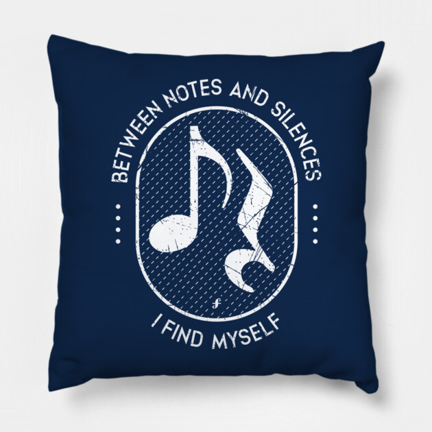 Between Notes & Silences. Dark Grunge Pillow by filiposwear