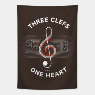 Three Clefs, One Heart. Dark Harmony Tapestry
