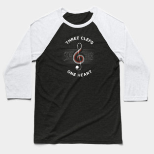 Three Clefs, One Heart. Dark Harmony Baseball T-Shirt