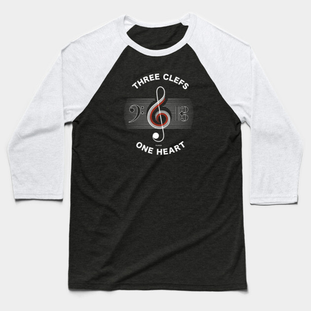 Three Clefs, One Heart. Dark Harmony Baseball T-Shirt by filiposwear
