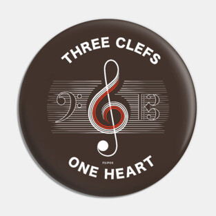 Three Clefs, One Heart. Dark Harmony Pin