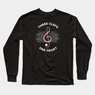Three Clefs, One Heart. Dark Harmony Long Sleeve T-Shirt