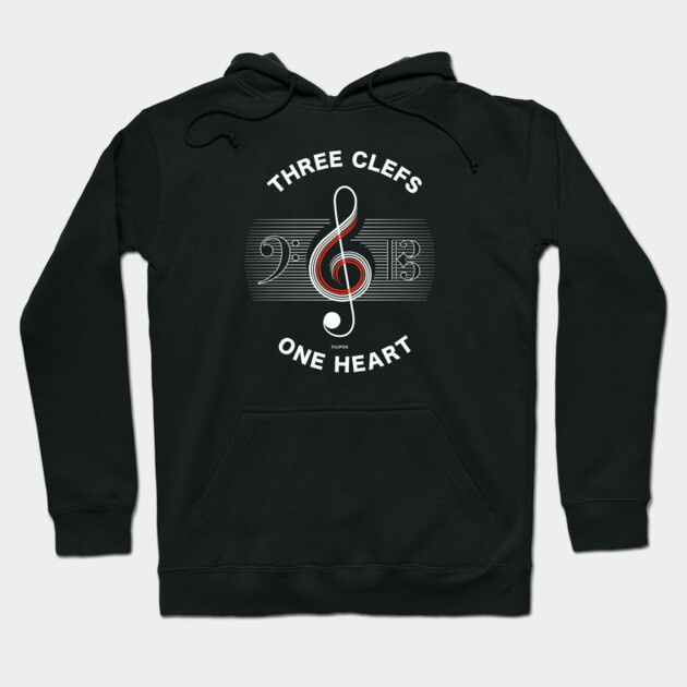 Three Clefs, One Heart. Dark Harmony Hoodie by filiposwear