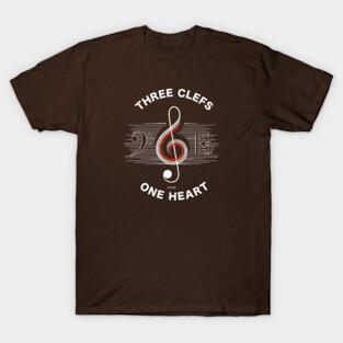 Three Clefs, One Heart. Dark Harmony T-Shirt