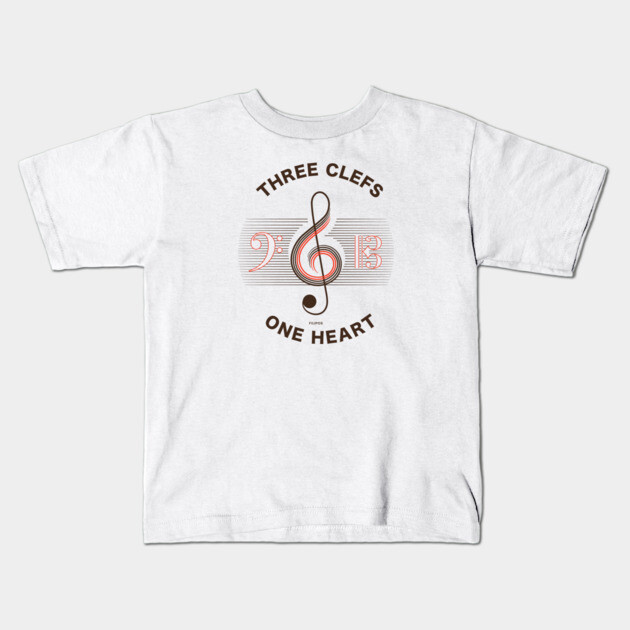 Three Clefs, One Heart. Light Harmony Kids T-Shirt by filiposwear