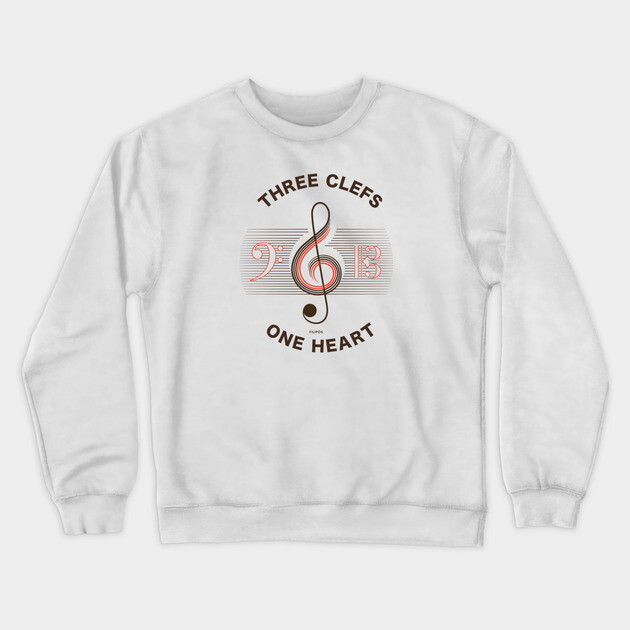 Three Clefs, One Heart. Light Harmony Crewneck Sweatshirt by filiposwear