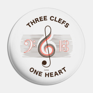 Three Clefs, One Heart. Light Harmony Pin