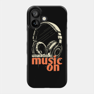 Headphones On. Heart at Peace Phone Case