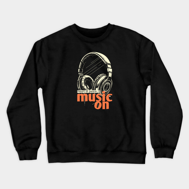 Headphones On. Heart at Peace Crewneck Sweatshirt by filiposwear