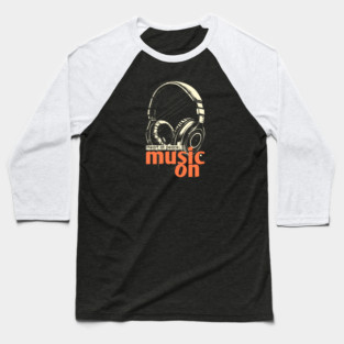 Headphones On. Heart at Peace Baseball T-Shirt