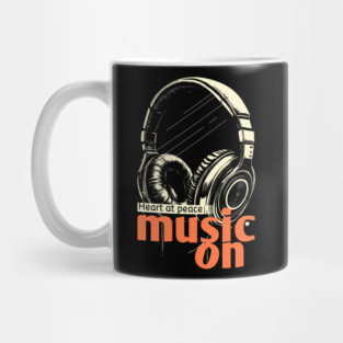 Headphones On. Heart at Peace Mug
