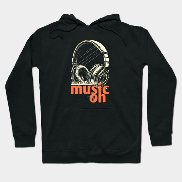 Headphones On. Heart at Peace Hoodie by filiposwear