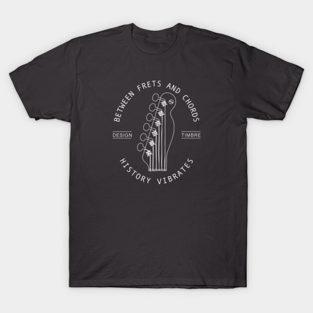 Between Frets and Chords. Dark Vibes T-Shirt by filiposwear