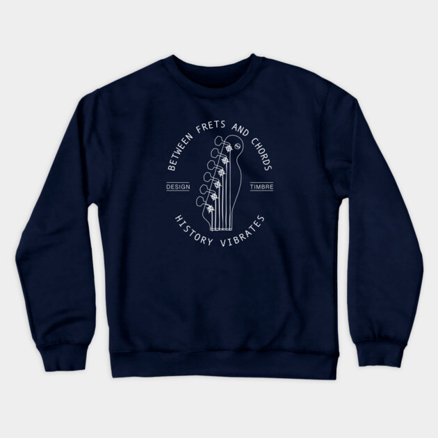Between Frets and Chords. Dark Vibes Crewneck Sweatshirt by filiposwear
