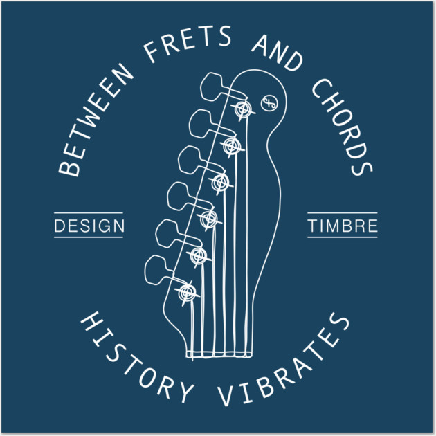 Between Frets and Chords. Dark Vibes Wall Art by filiposwear