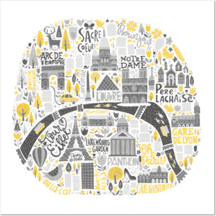 paris map Posters and Art