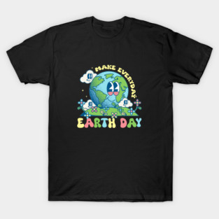 Make Everyday Earth Day – Cute Retro Groovy Planet T-Shirt