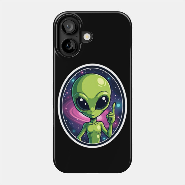 Cosmic Command: The Pointing Alien Phone Case by Steve
