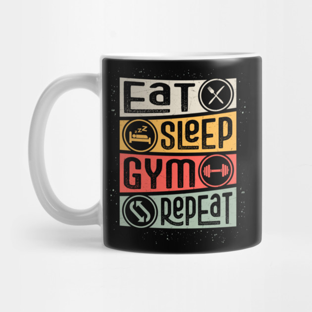 Eat Sleep Gym Repeat - Classic Fitness Quote by Otaku Vibes
