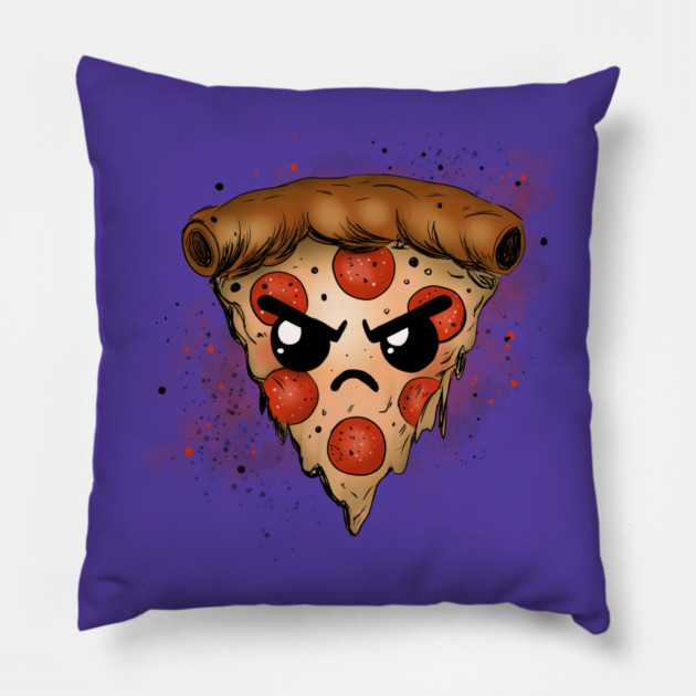 Grumpy Pizza Pillow by H. R. Sinclair
