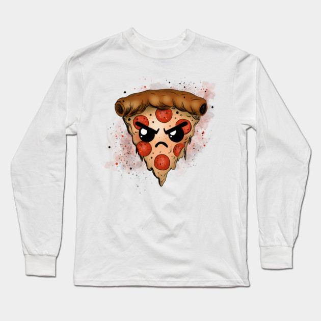 Grumpy Pizza Long Sleeve T-Shirt by H. R. Sinclair