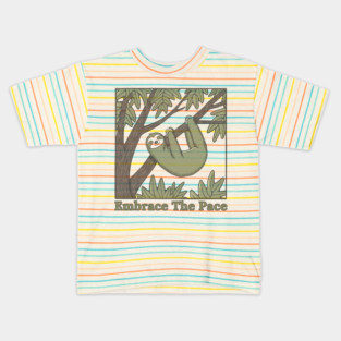 Embrace The Pace Sloth Design Kids T-Shirt