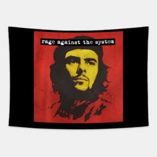 Rage Against the System Parody Design - Luigi Mangione Silhouette Tapestry
