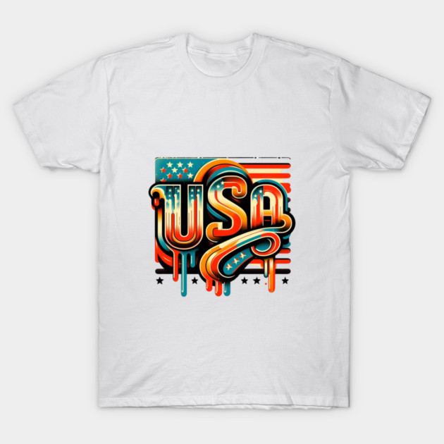 Vintage USA: A Retro Tribute to American Spirit T-Shirt by Ben's Store 1