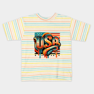 Vintage USA: A Retro Tribute to American Spirit Kids T-Shirt