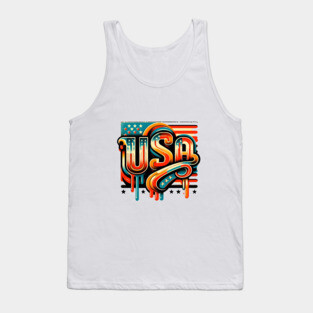 Vintage USA: A Retro Tribute to American Spirit Tank Top